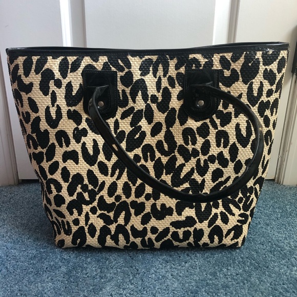 leopard beach bag